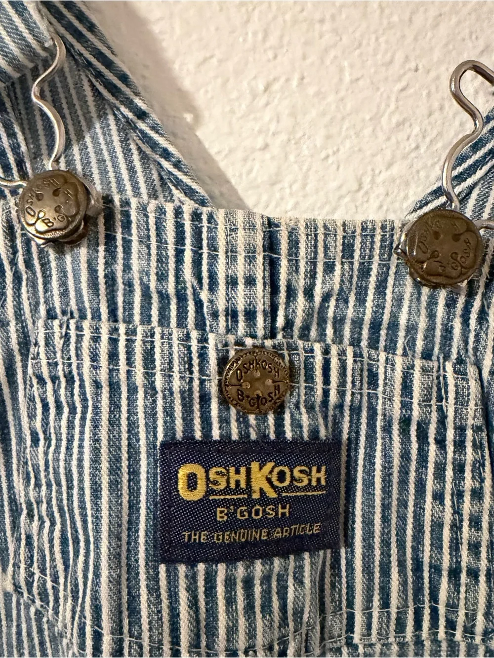 Vintage Oshkosh Overalls Striped Cotton Vestbak USA Boys Size 3T